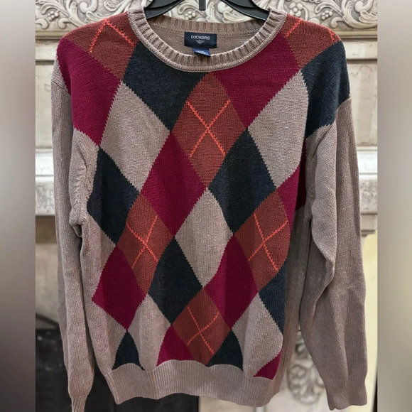 Dockers Size Medium Pull Over Sweater Eclectic Grandpa - Picture 1 of 11
